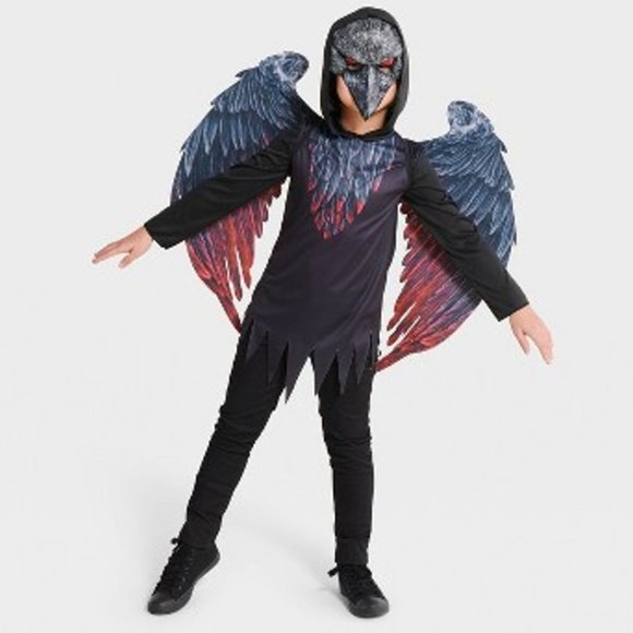 Boys Hyde and Eek Light Up RAVEN Bird Halloween Costume Size 6/7 Mask Wings NWT - Picture 1 of 3